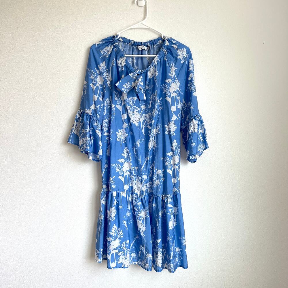 & Other Stories Blue Ruffle Floral Mini Dress Women's Size Small - Picture 3 of 9